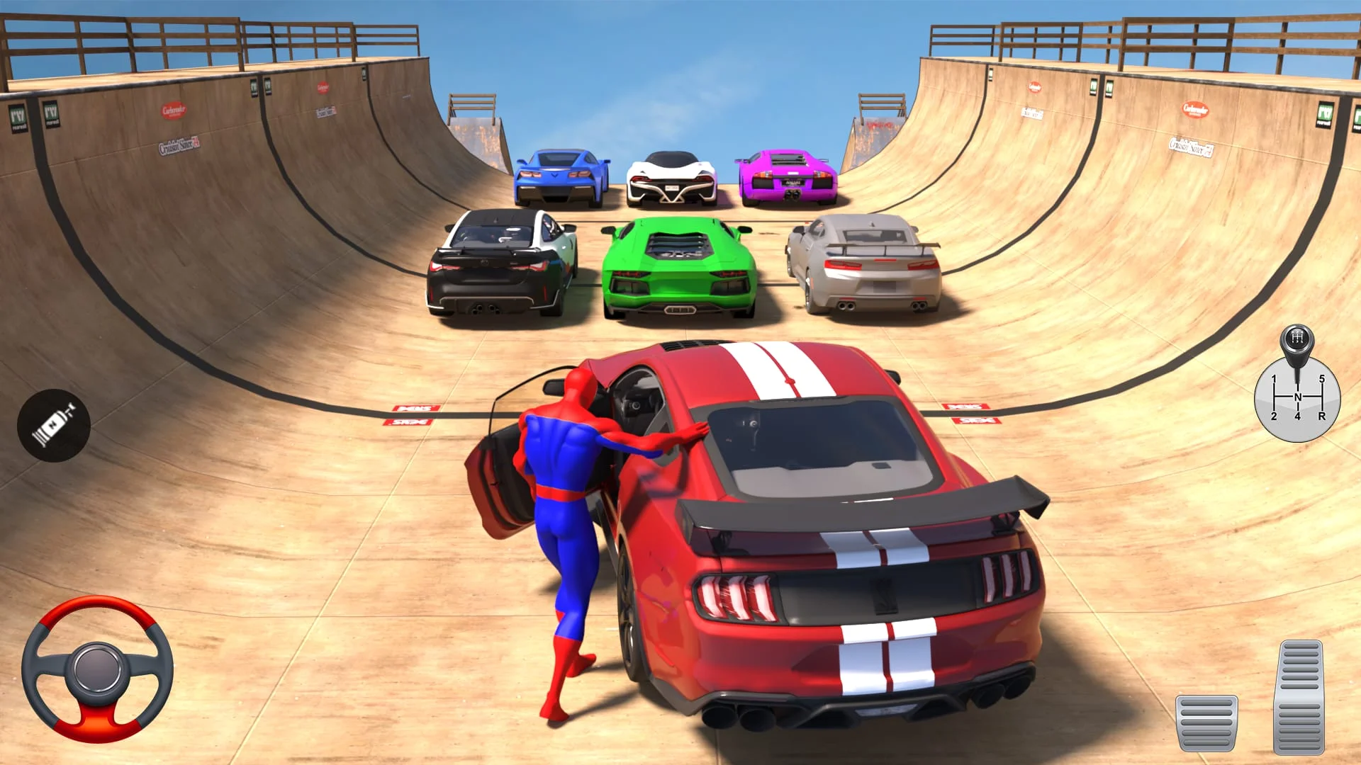Superhero Car: Mega Ramp Games Screenshot 2