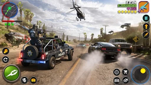 US Cop Car Chase Game 3D Screenshot 1