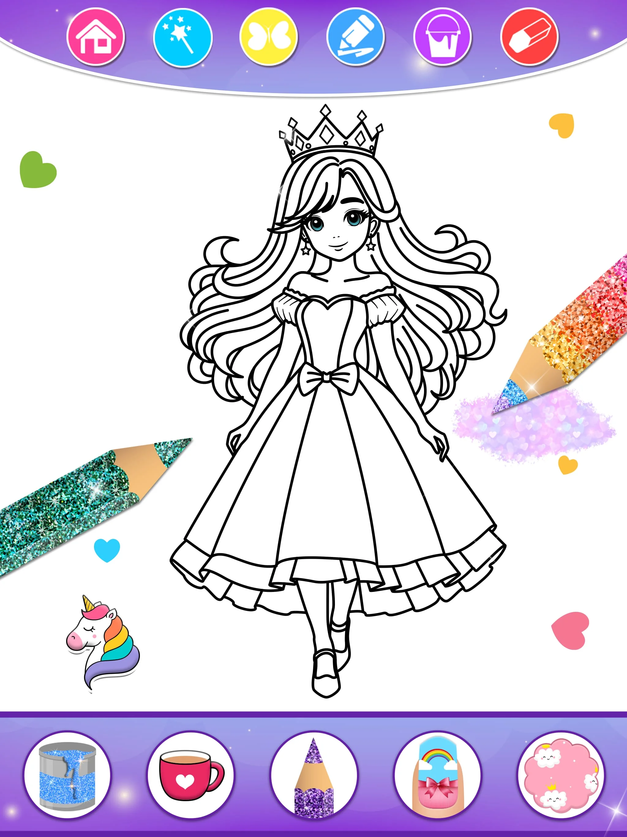 Princess Coloring Book & Games Screenshot 3