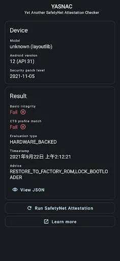 YASNAC - SafetyNet Checker Screenshot 4