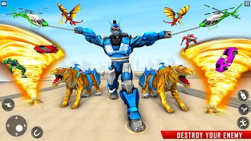 Police Tiger Robot Car Game 3d Screenshot 3