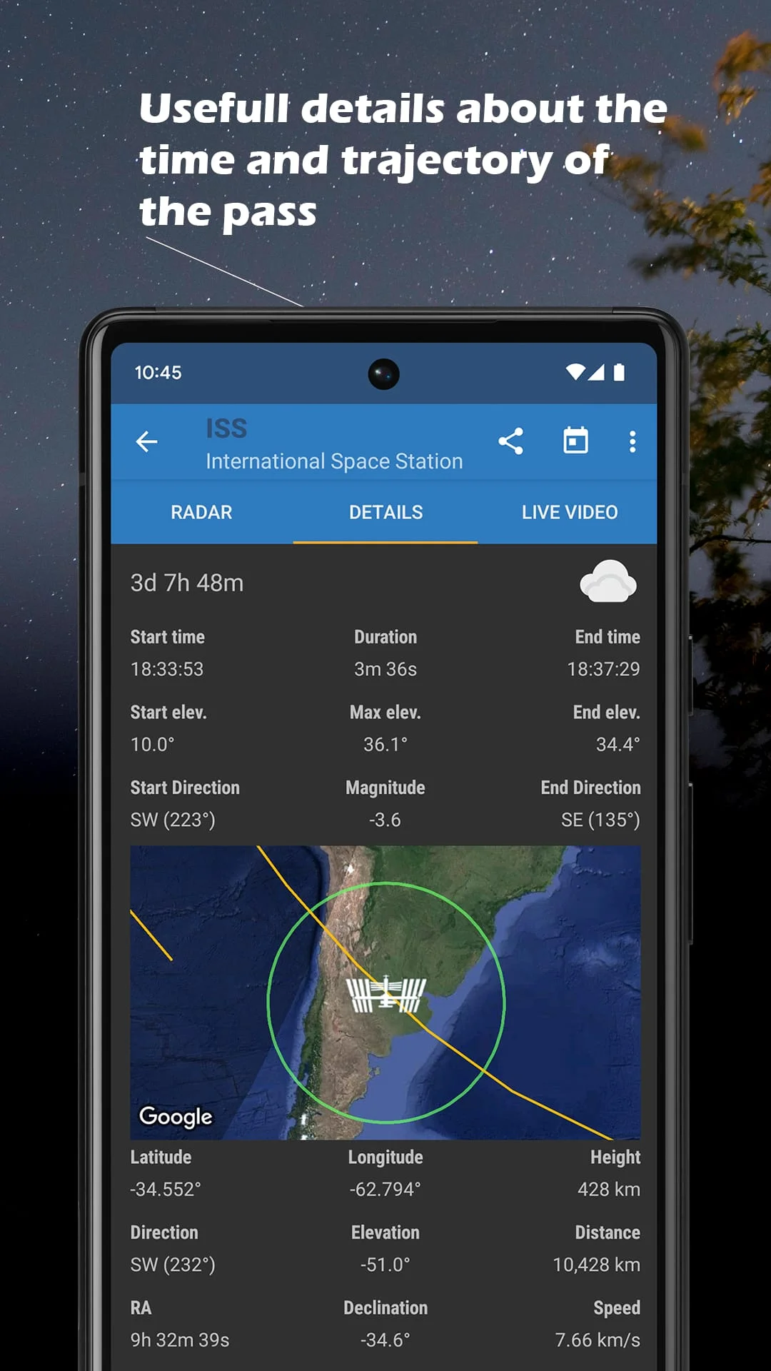 ISS Detector Satellite Tracker Screenshot 3