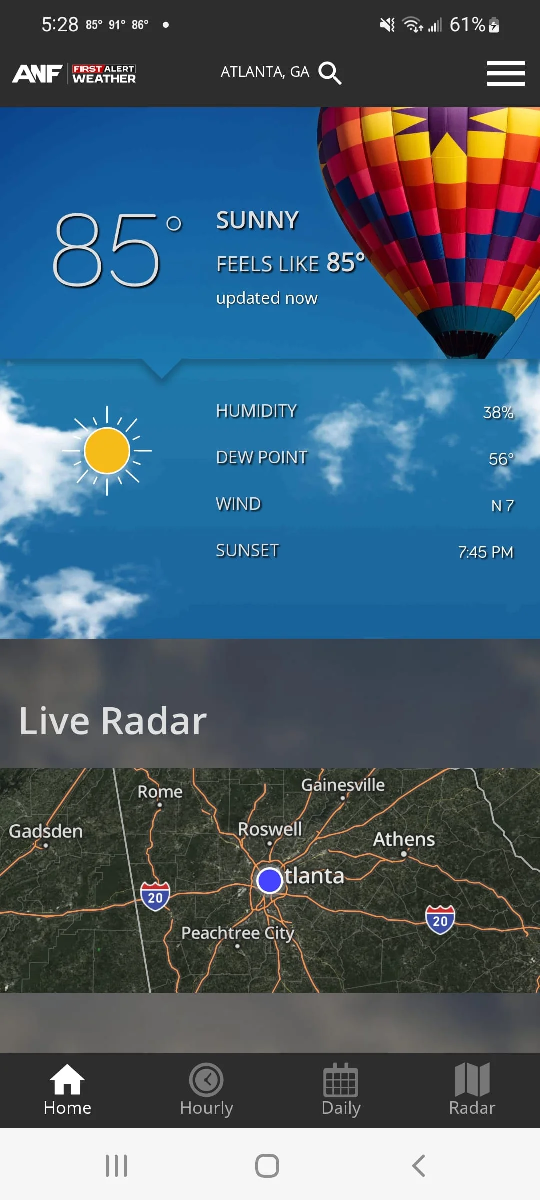 ANF First Alert Weather Screenshot 1