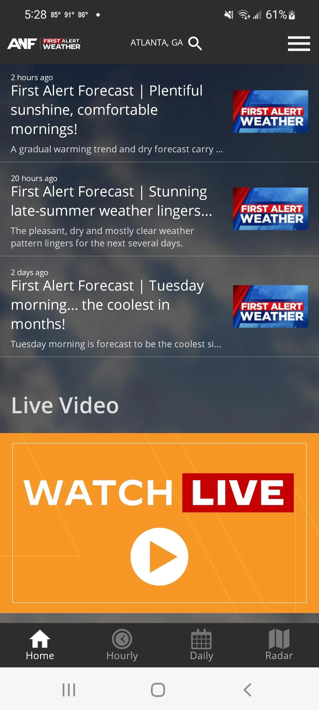 ANF First Alert Weather Screenshot 2
