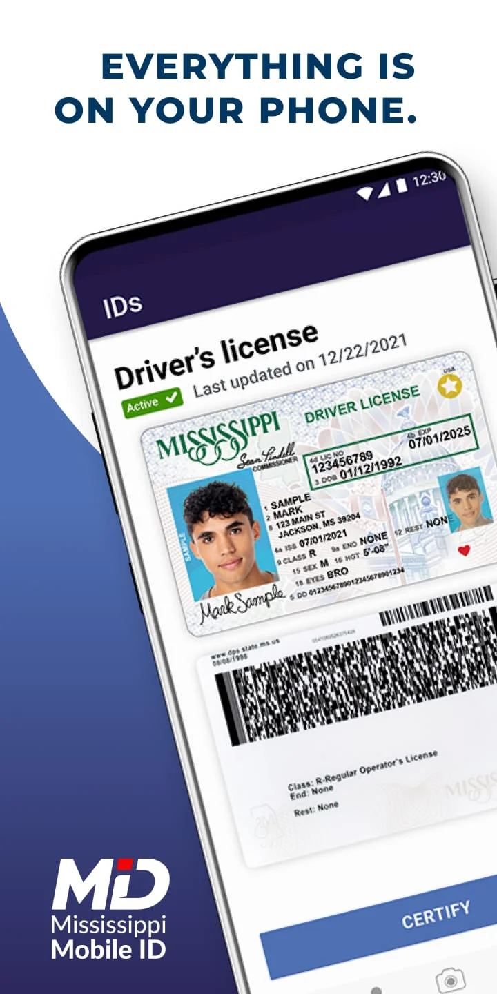 Mississippi Mobile ID Screenshot 1