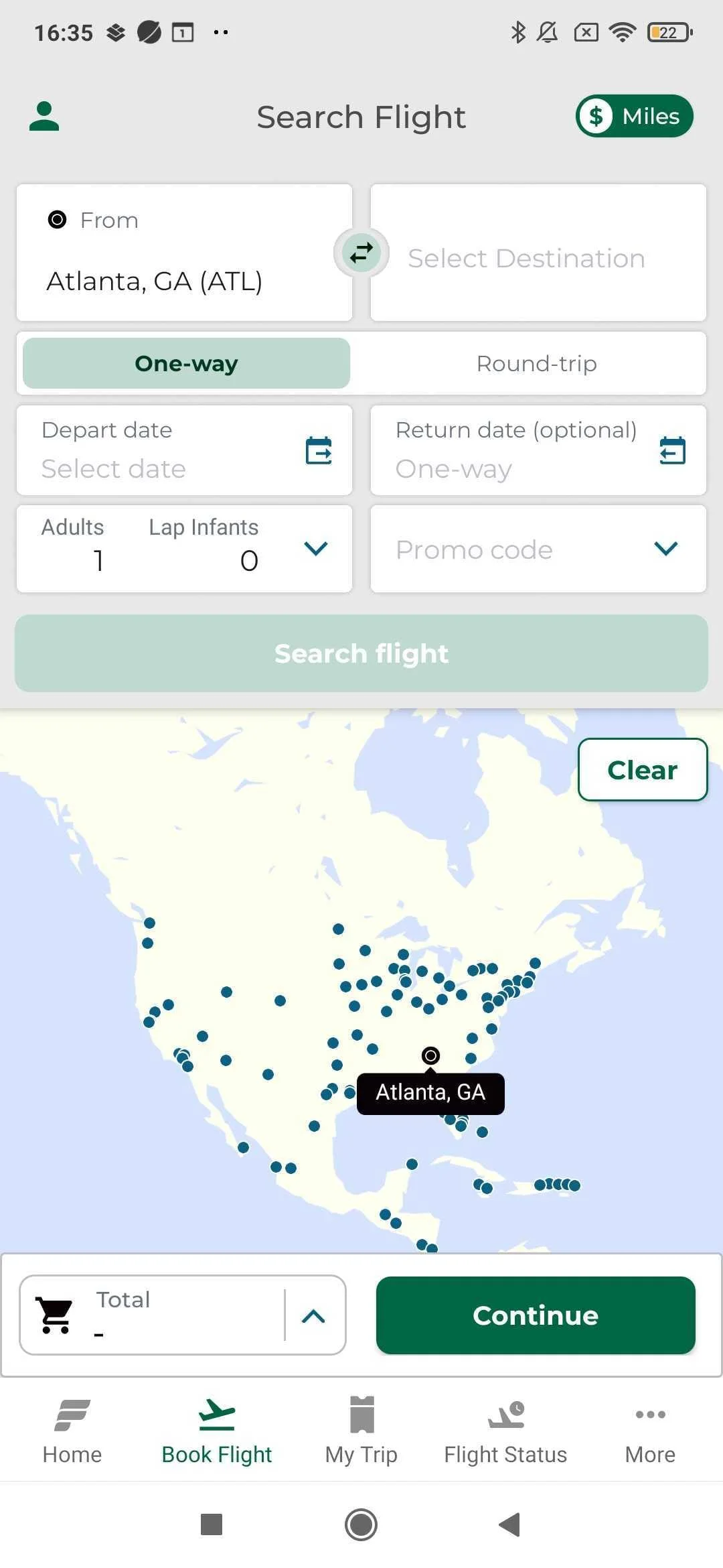Frontier Airlines Screenshot 2