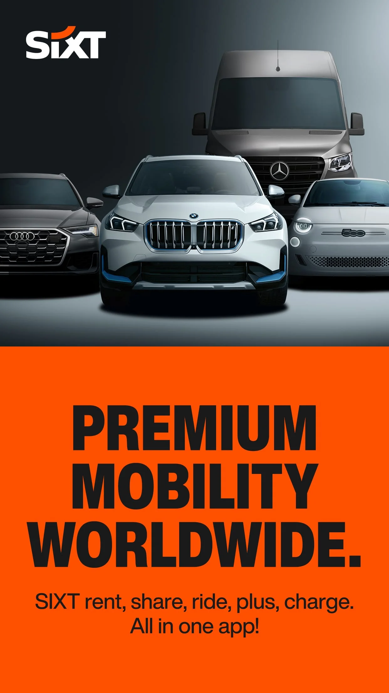 SIXT rent. share. ride. plus. Screenshot 1