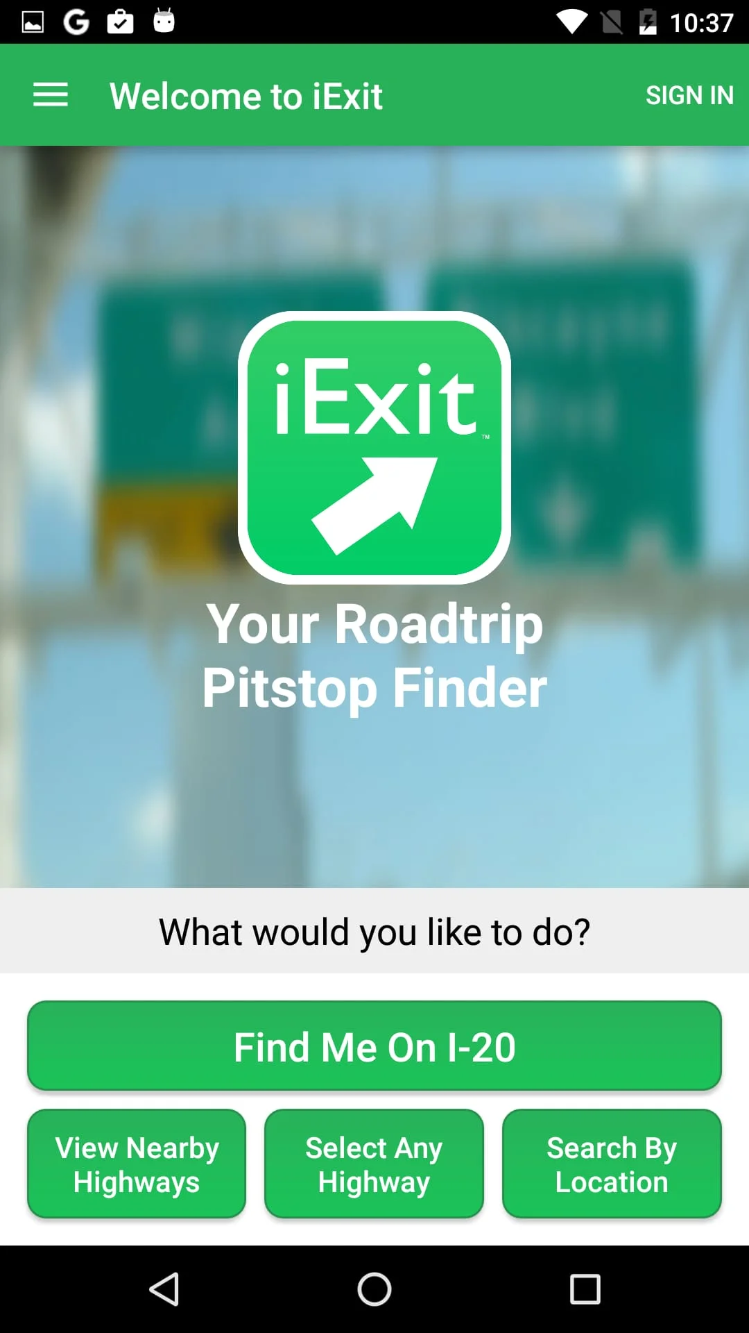 iExit Interstate Exit Guide Screenshot 1