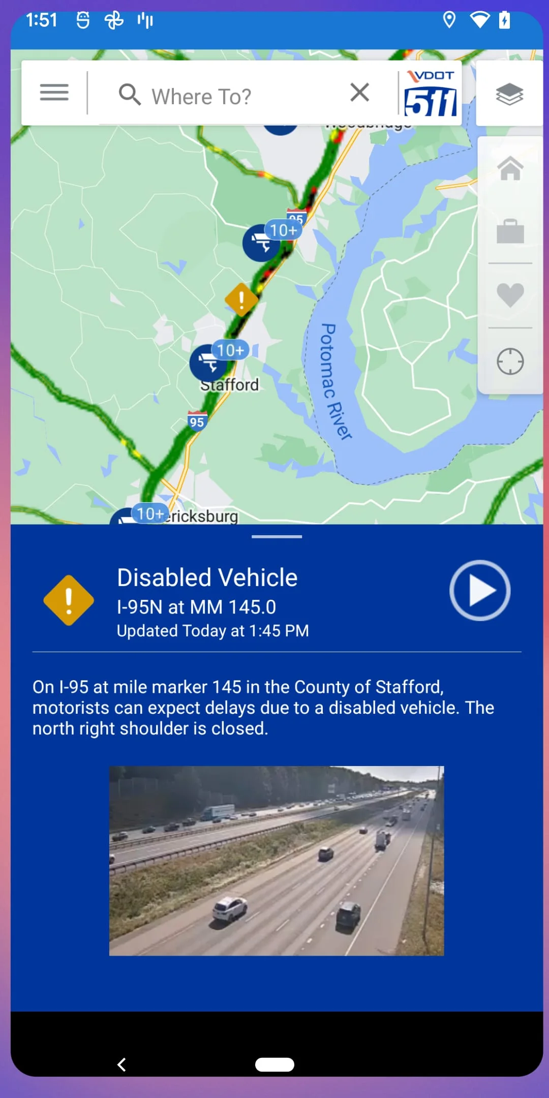 VDOT 511 Virginia Traffic Screenshot 2