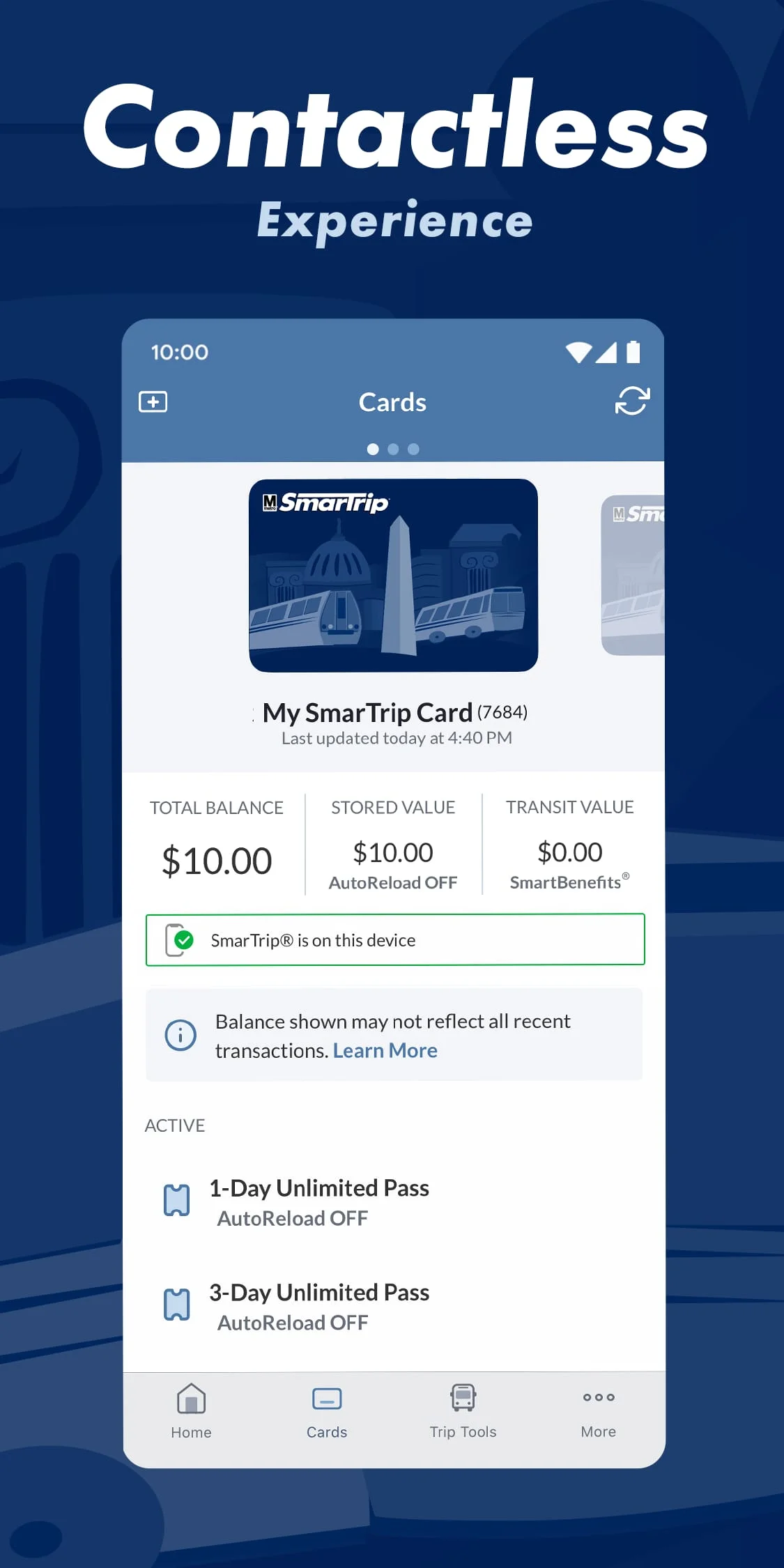 SmarTrip Screenshot 1