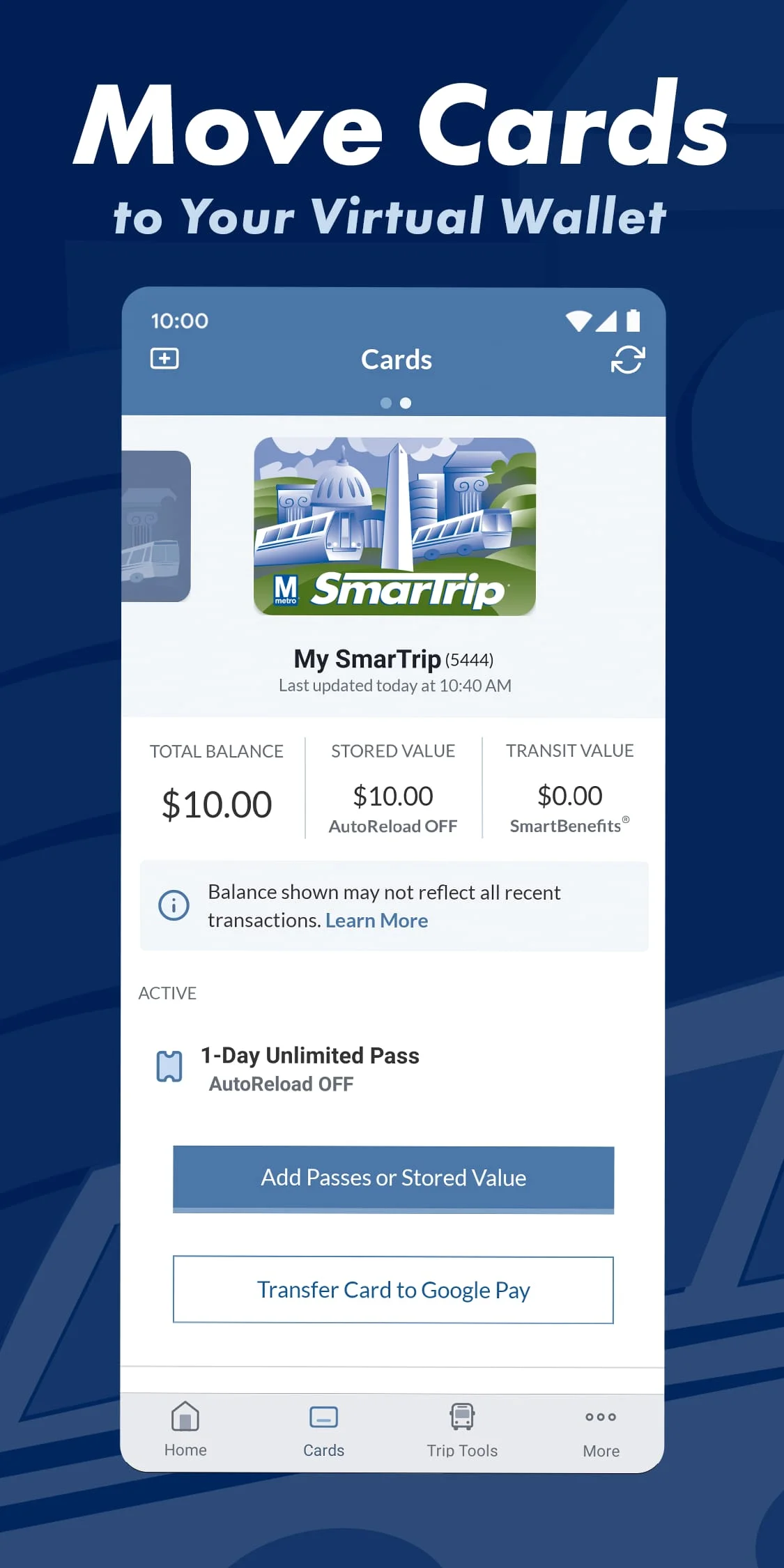 SmarTrip Screenshot 2