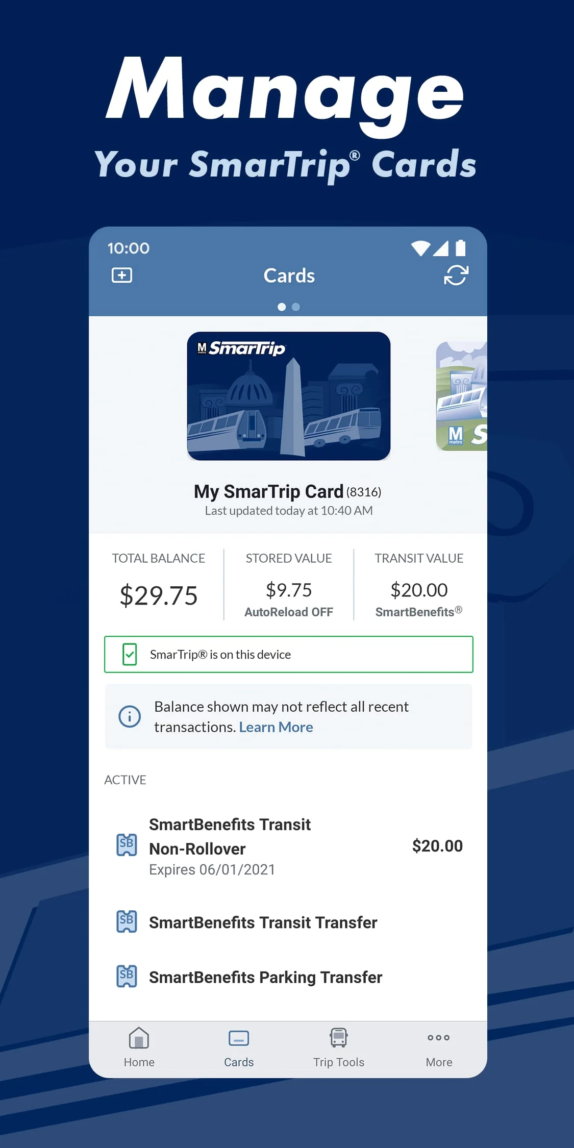 SmarTrip Screenshot 3