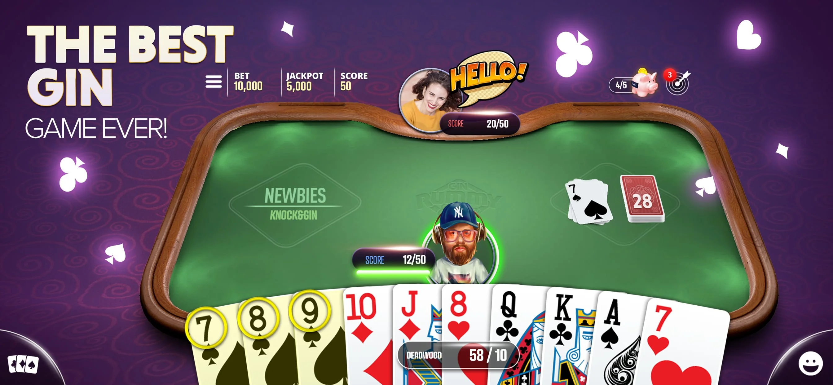 Gin Rummy Extra - Online Rummy Screenshot 1