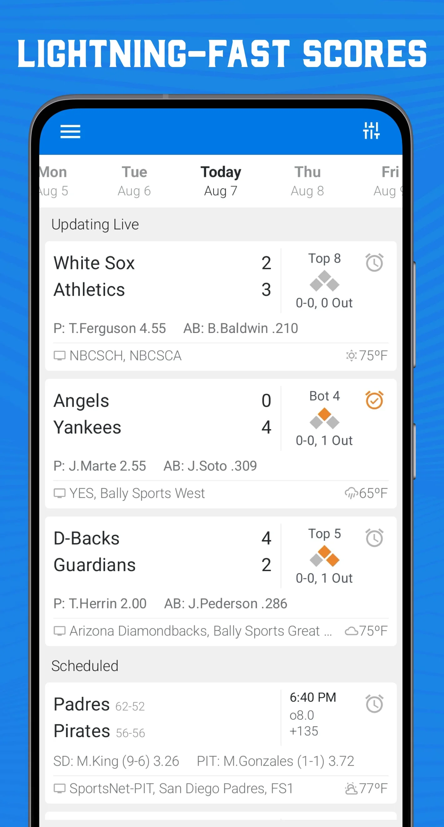 Scores App: MLB Baseball Screenshot 2
