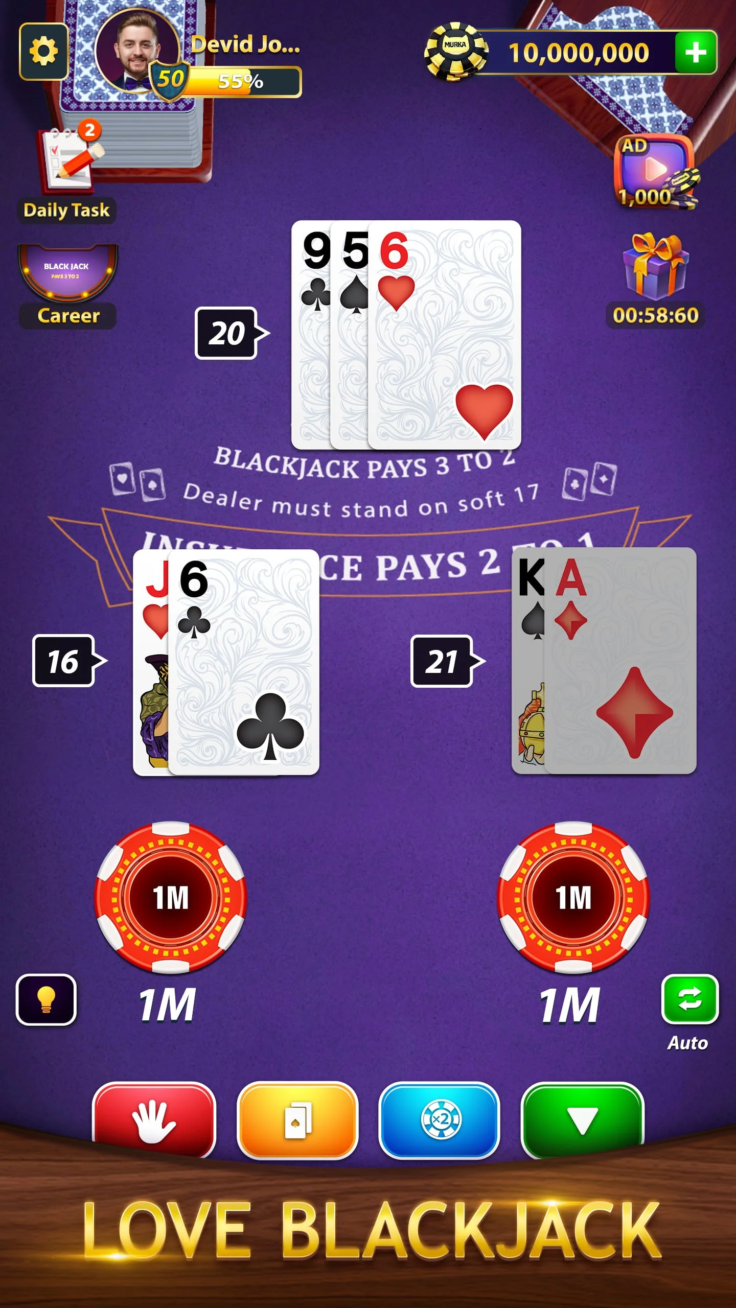 BlackJack by Murka: 21 Classic Screenshot 4