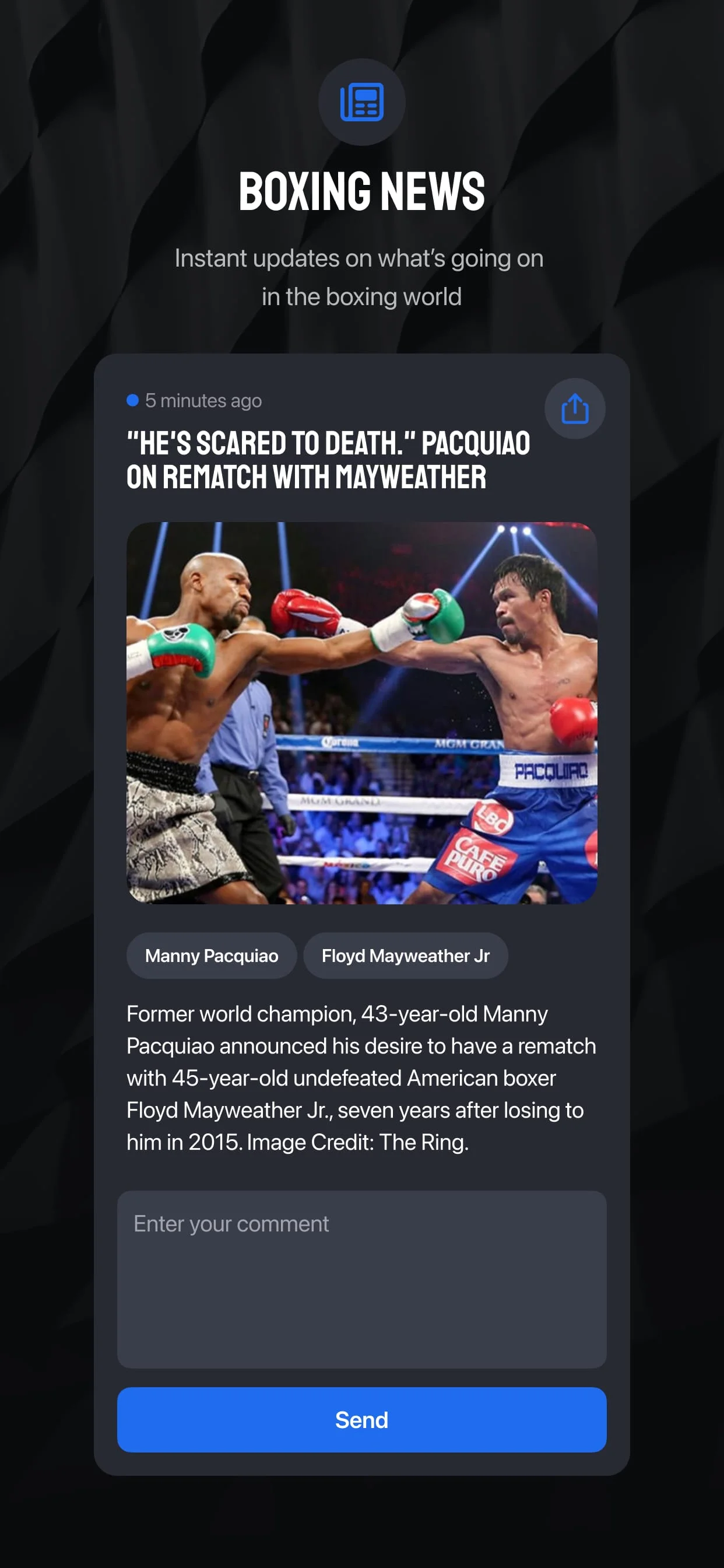 Boxing Showtimes Screenshot 4