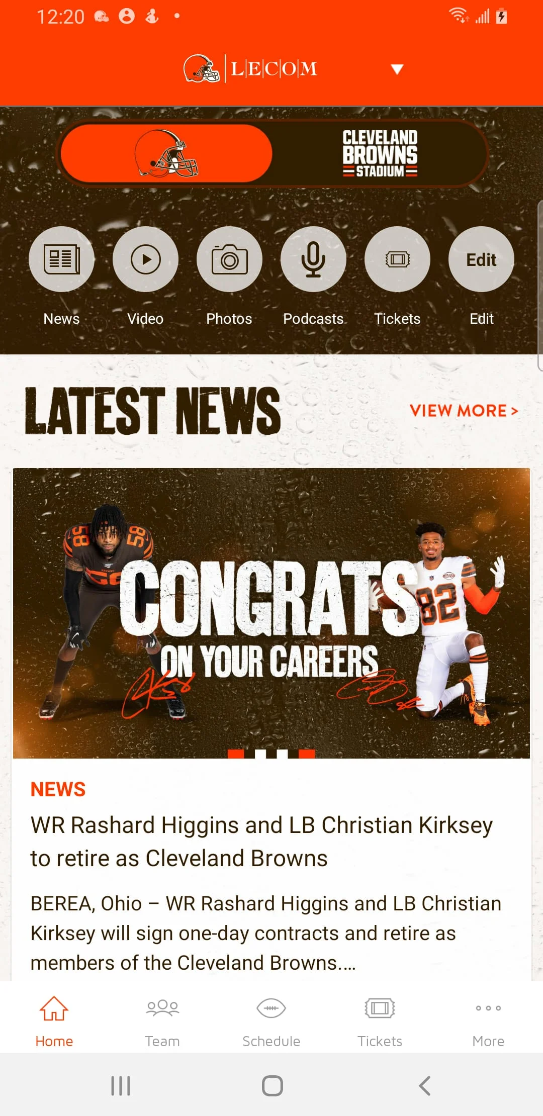 Cleveland Browns Screenshot 1