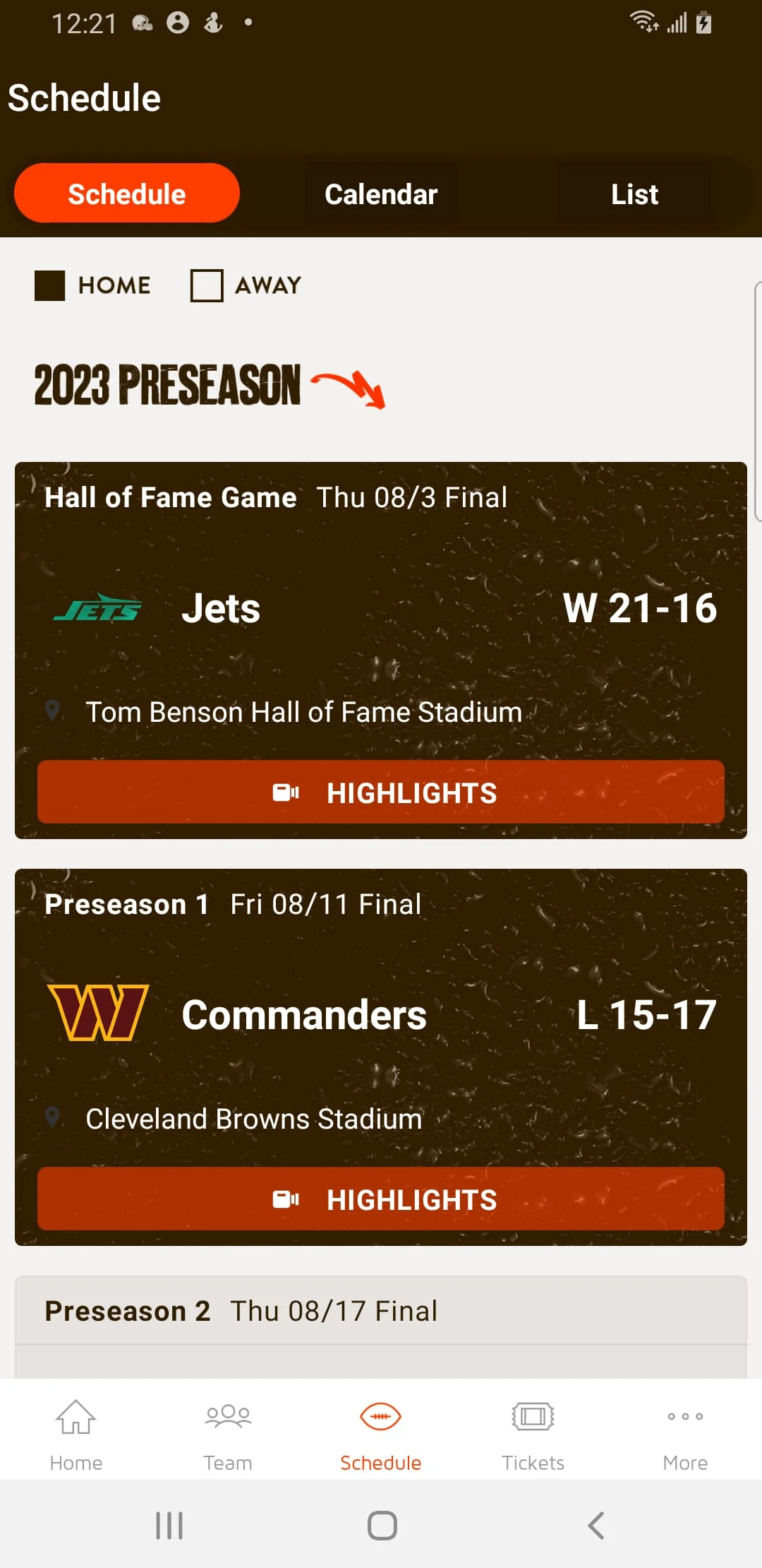 Cleveland Browns Screenshot 2