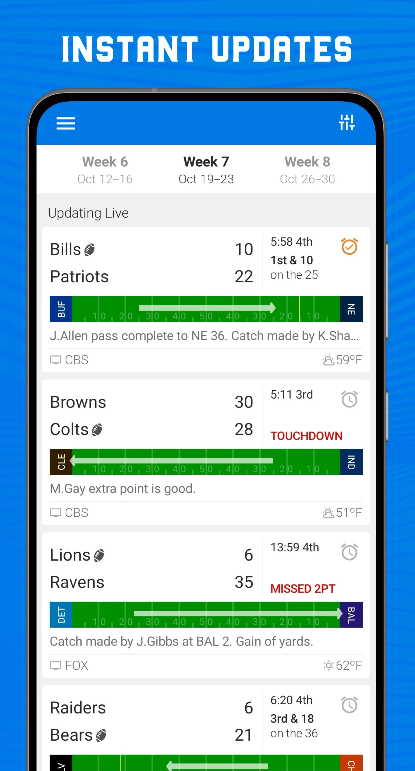 Scores App: NFL Football 2024 Screenshot 2