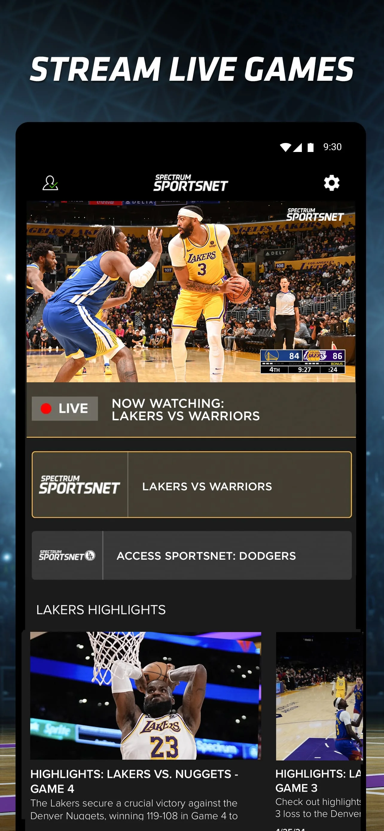 Spectrum SportsNet: Live Games Screenshot 3