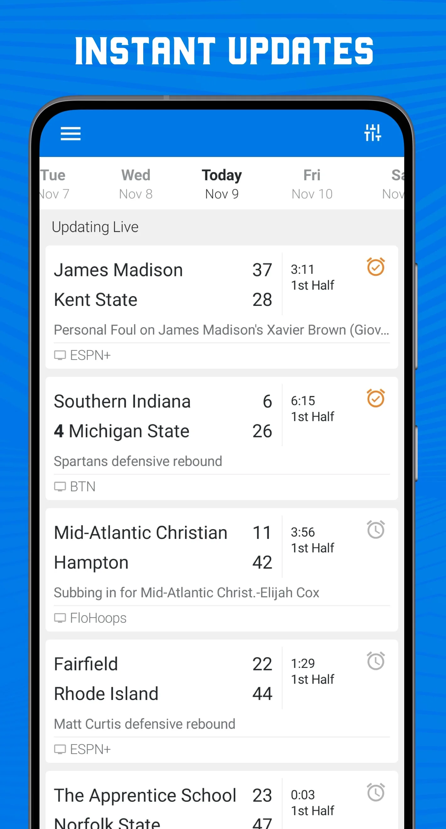 Scores App: College Basketball Screenshot 2