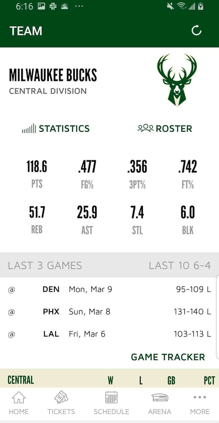 Bucks & Fiserv Forum App Screenshot 2