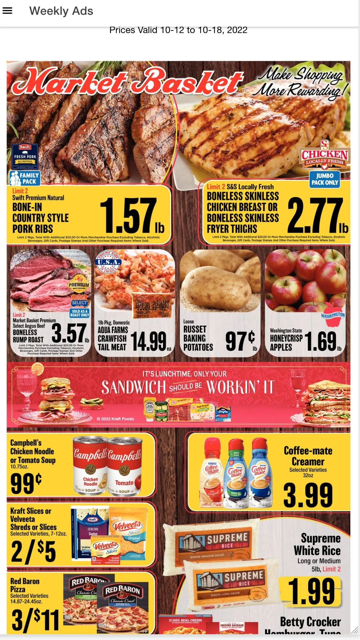 Market Basket TX-LA Screenshot 2