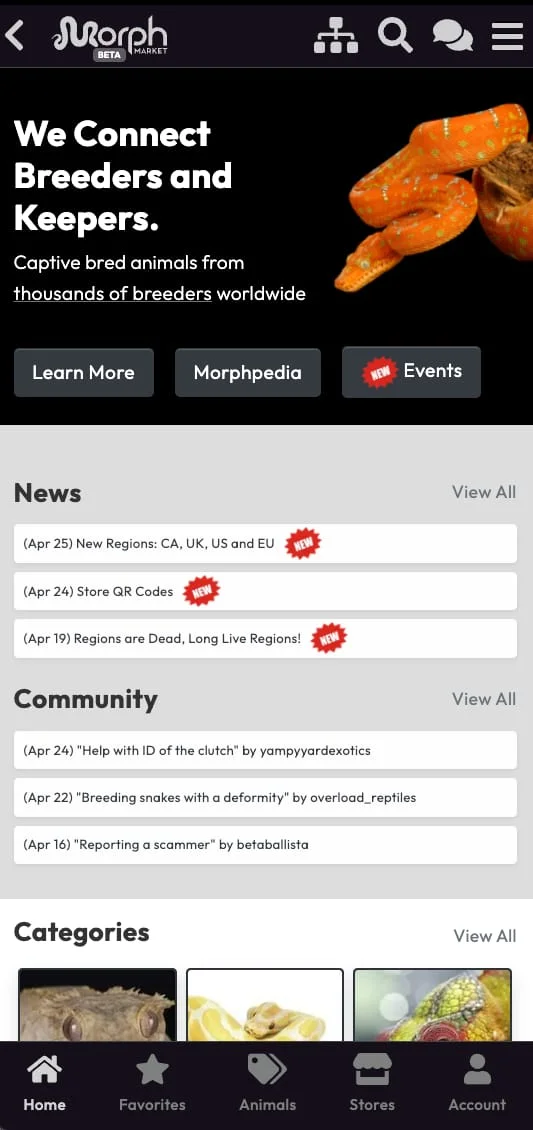 MorphMarket Screenshot 1