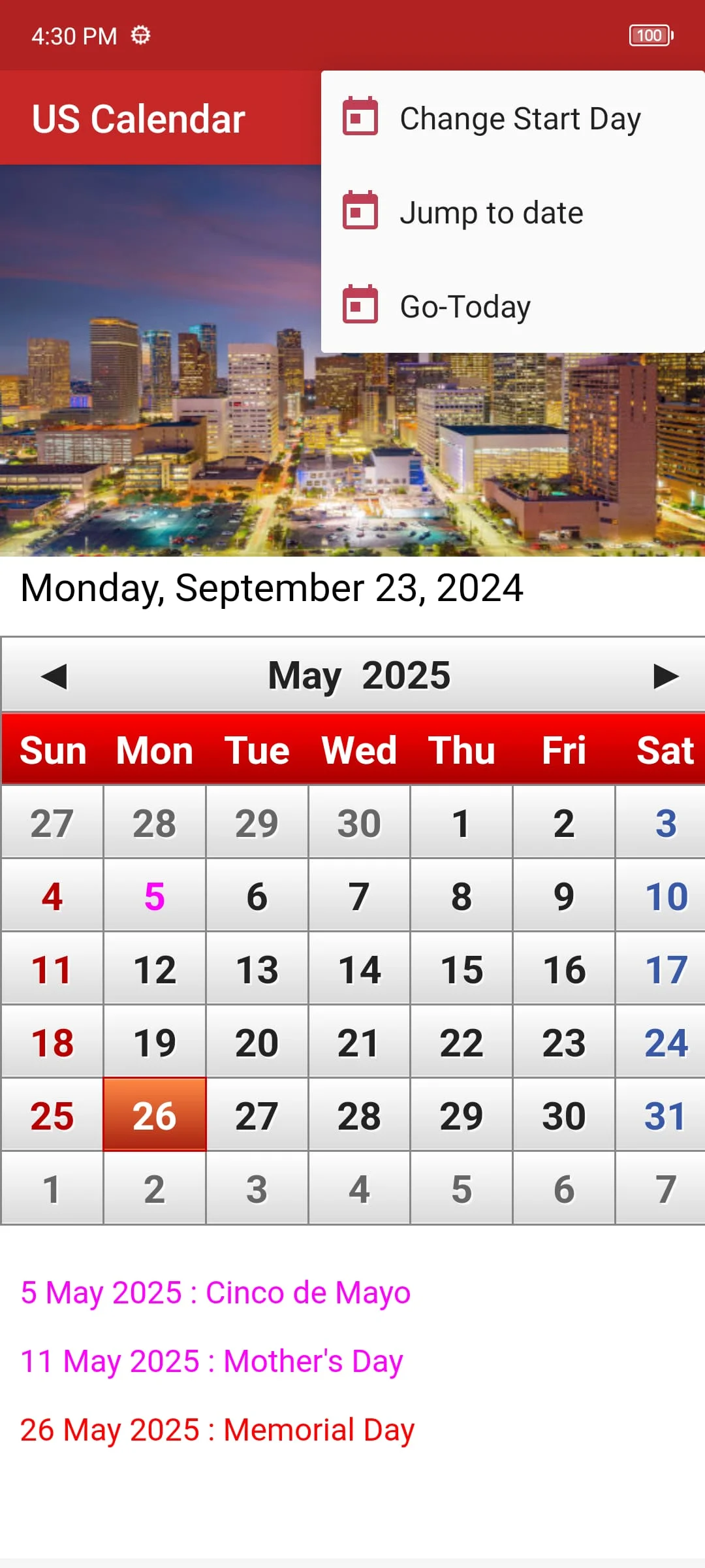US Calendar 2024 Screenshot 4