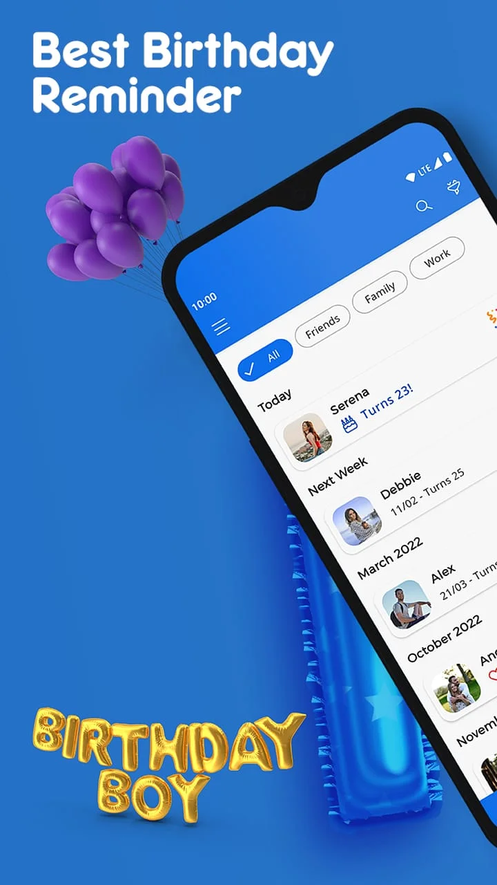 Birthdays, Reminder & Calendar Screenshot 1