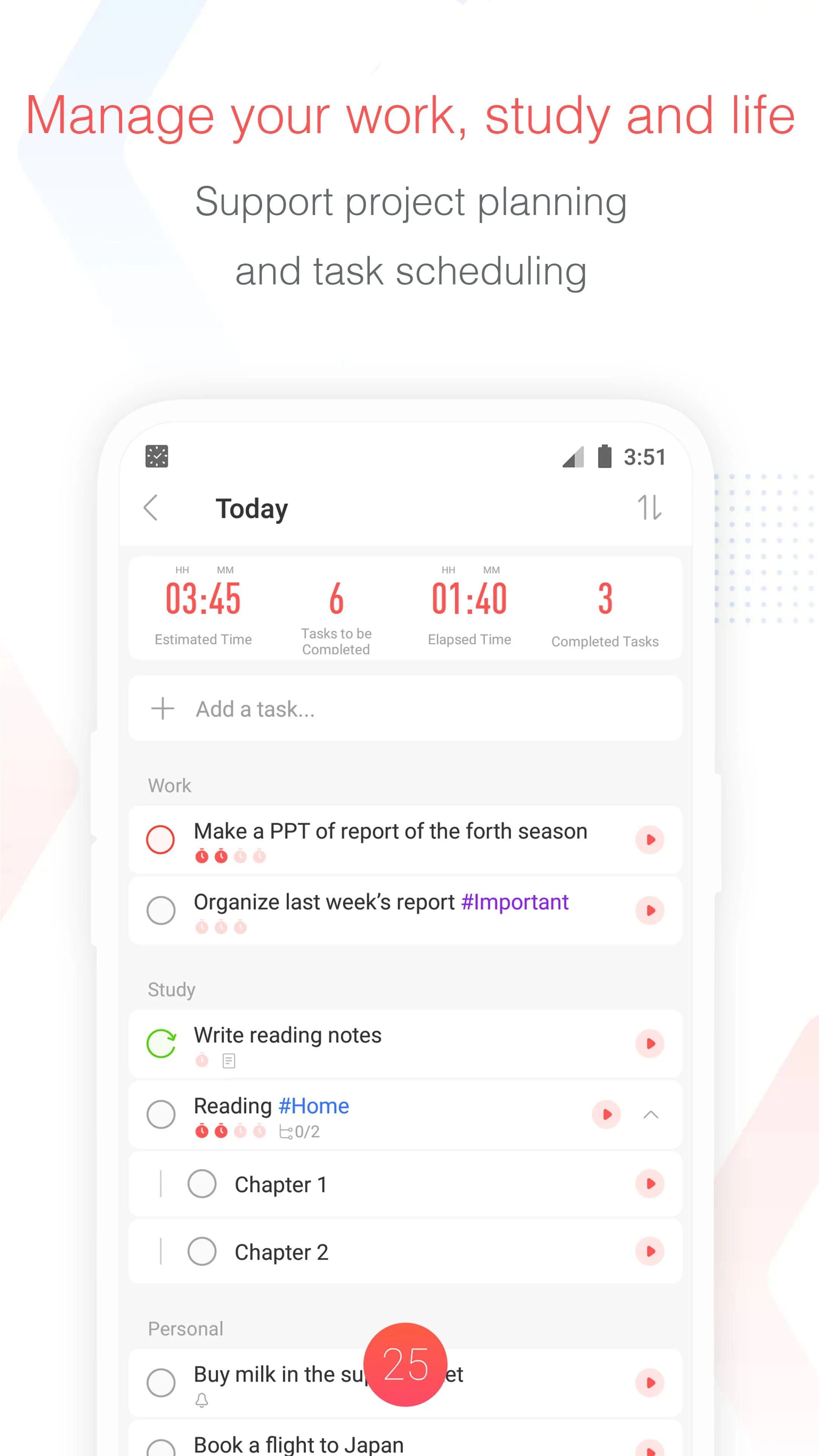 Focus To-Do: Pomodoro & Tasks Screenshot 3