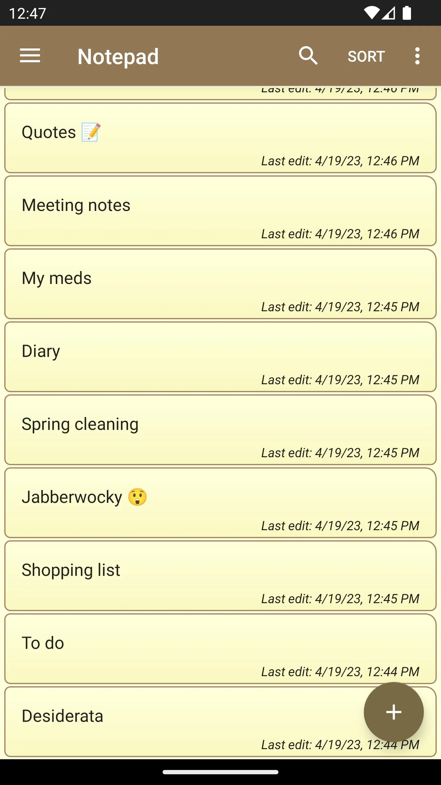 Notepad - simple notes Screenshot 1