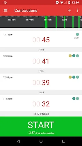 Contractions Timer for Labor Screenshot 1