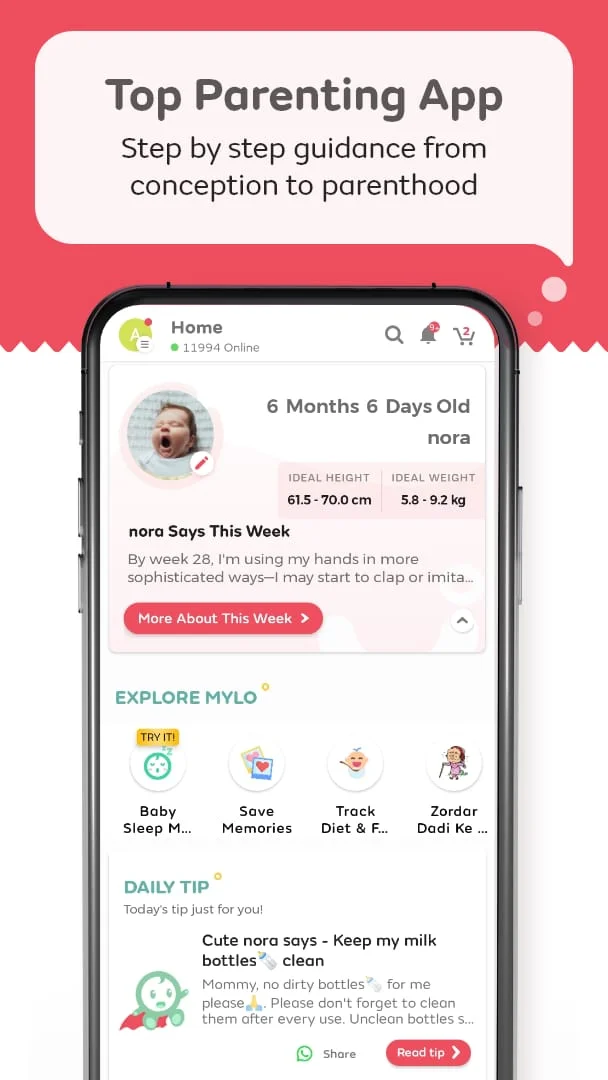 Mylo Pregnancy & Parenting App Screenshot 1