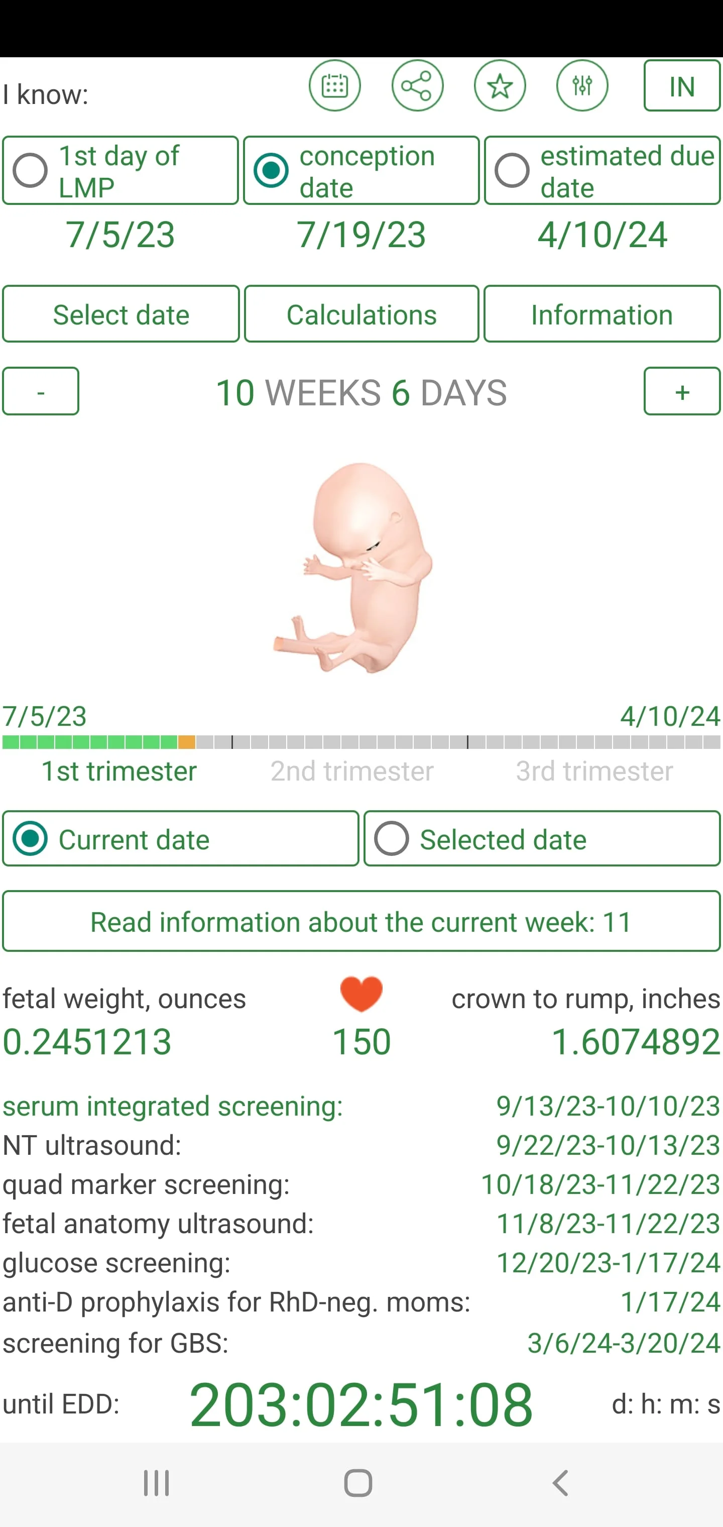 Pregnancy Due Date Calculator Screenshot 1