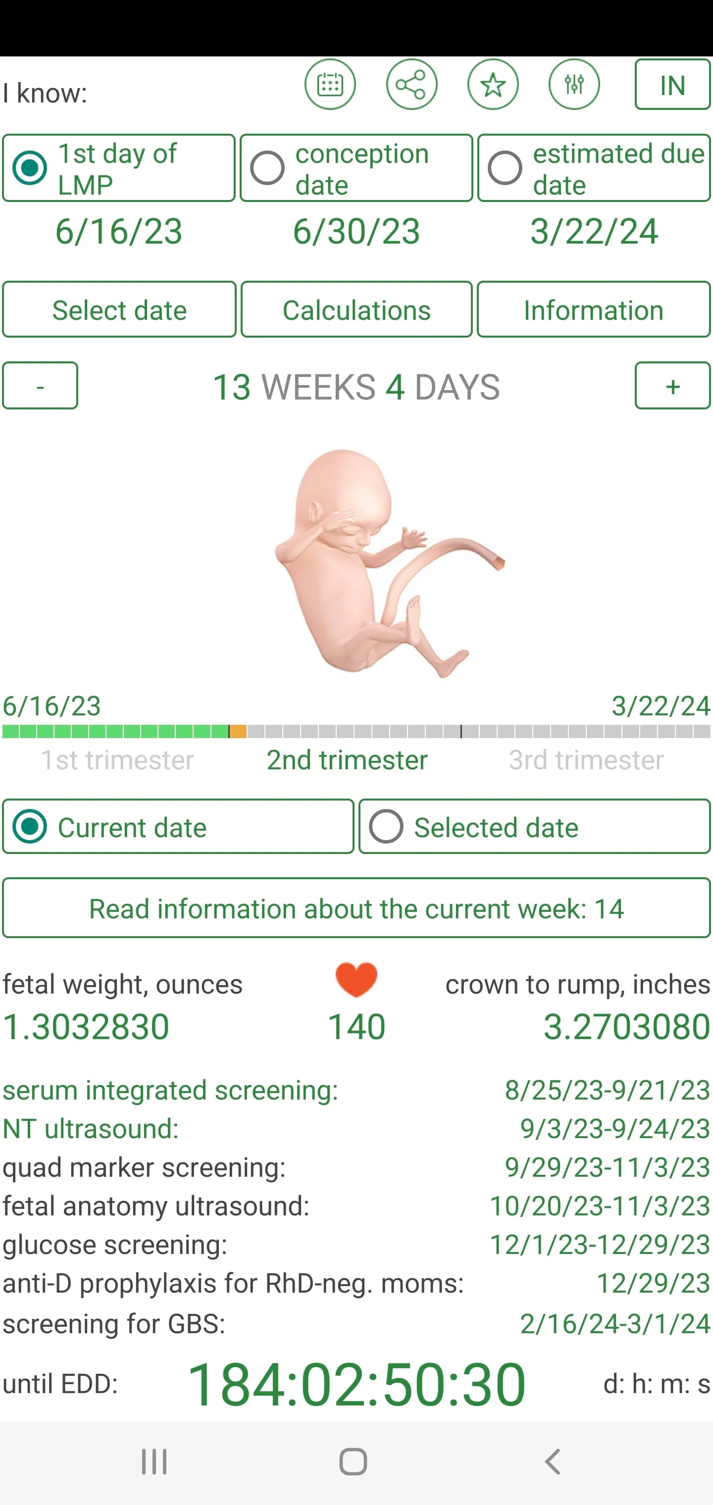 Pregnancy Due Date Calculator Screenshot 2