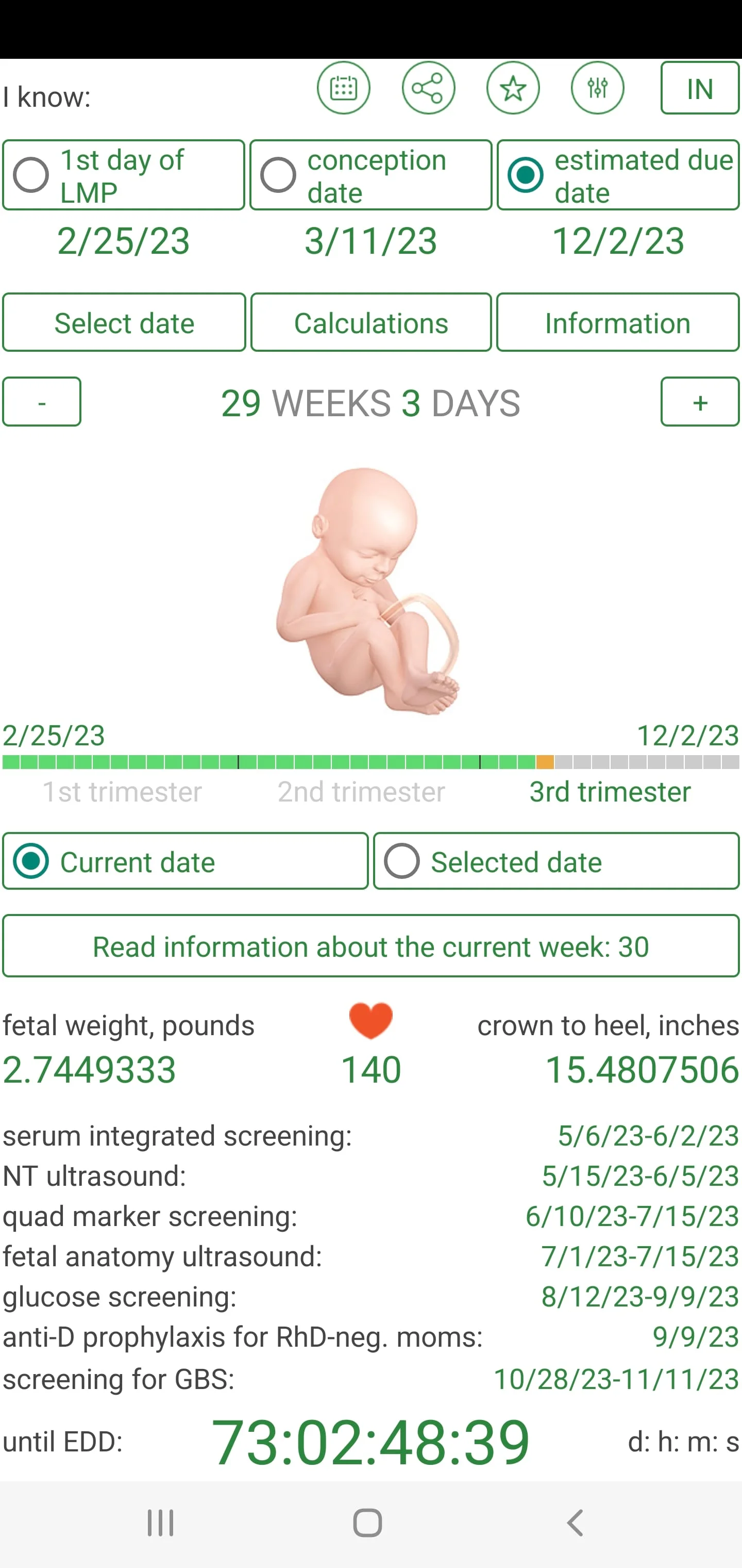 Pregnancy Due Date Calculator Screenshot 3