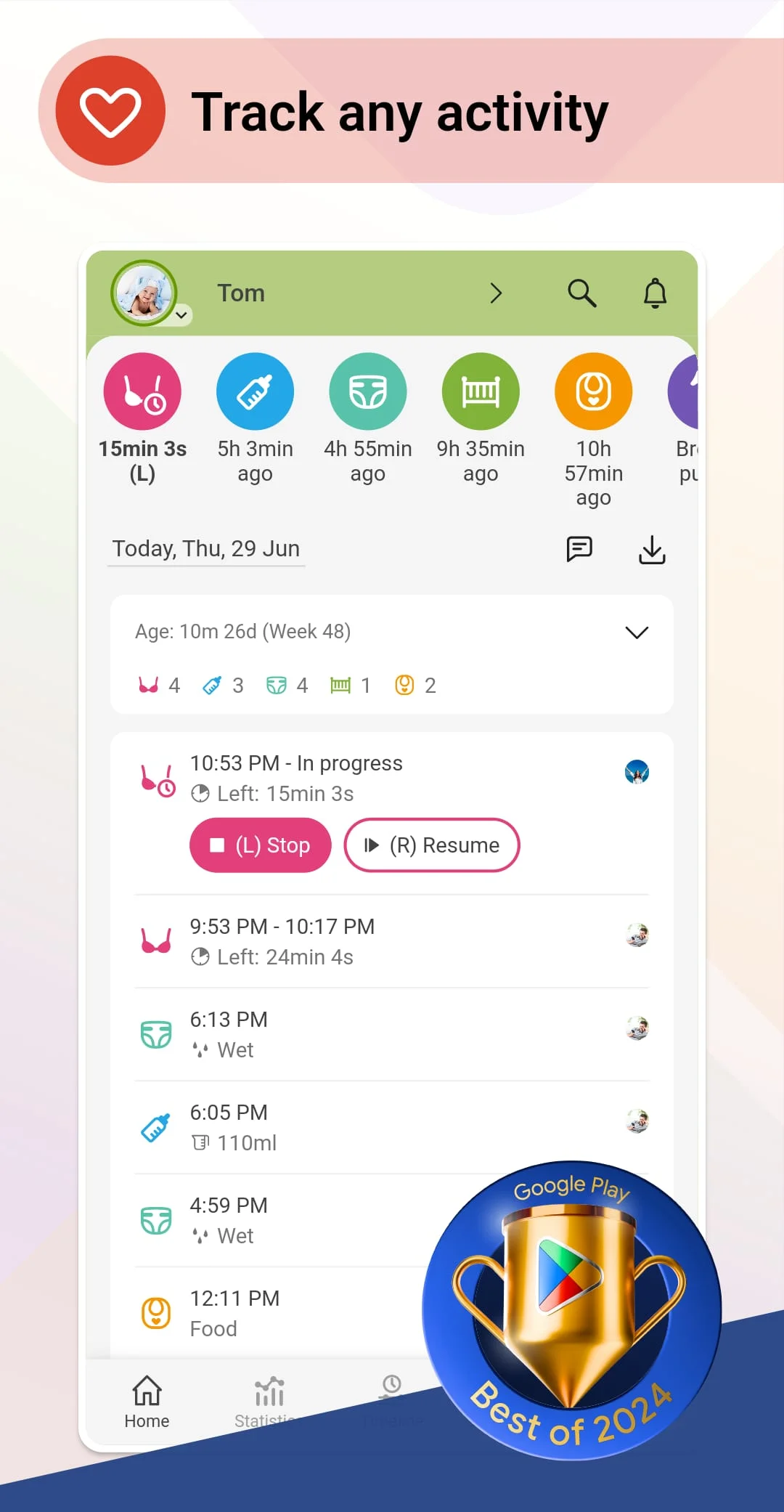 Baby Daybook - Newborn Tracker Screenshot 1