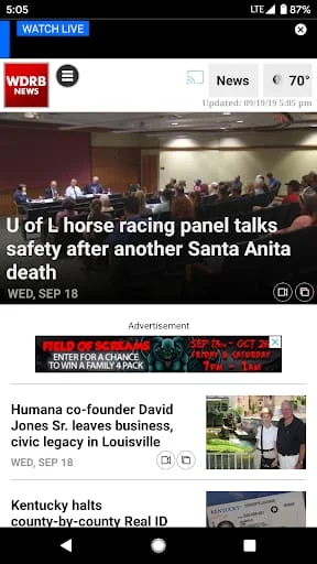 WDRB News Screenshot 2