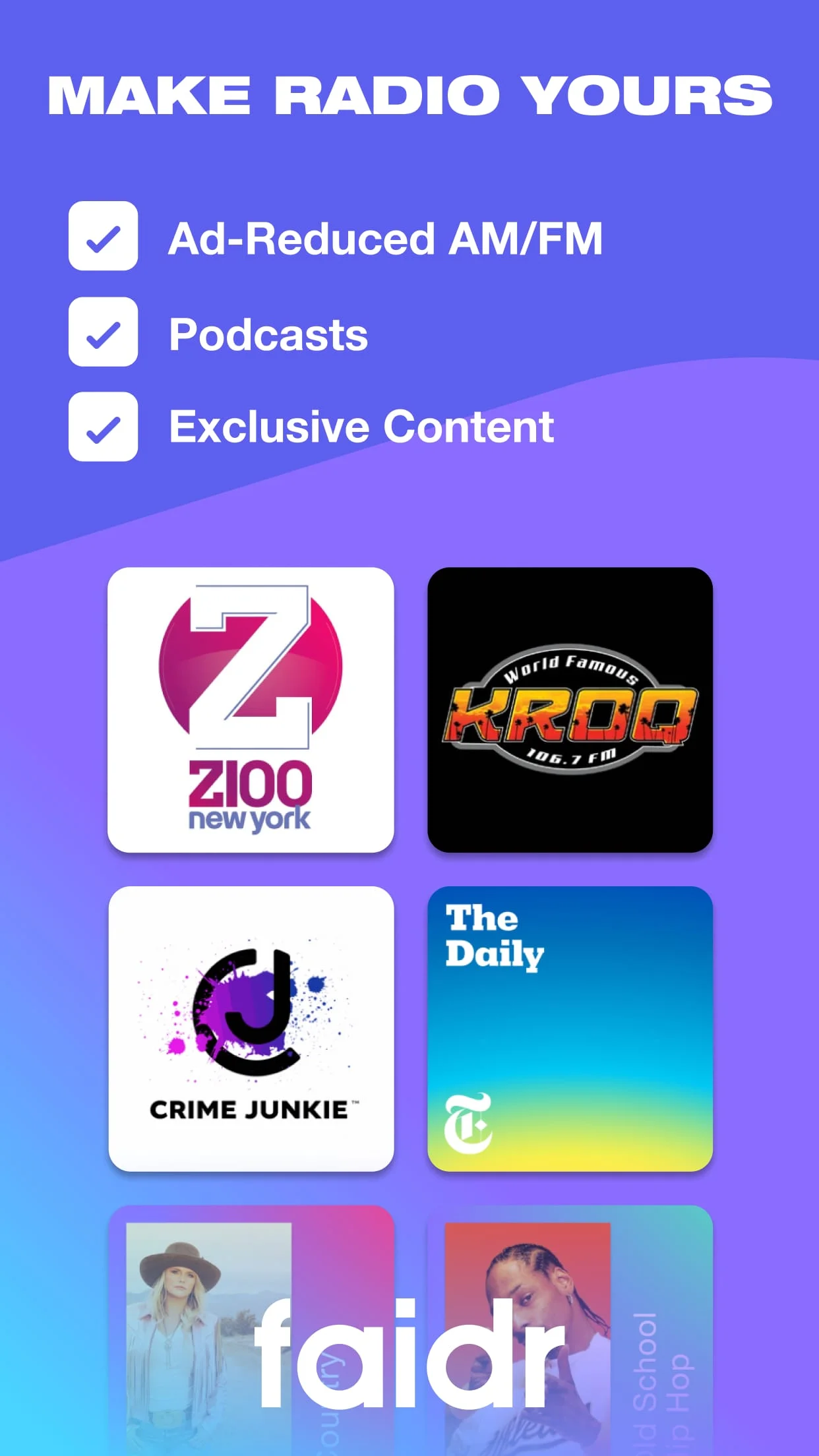 faidr: Radio, Podcasts, Music Screenshot 2