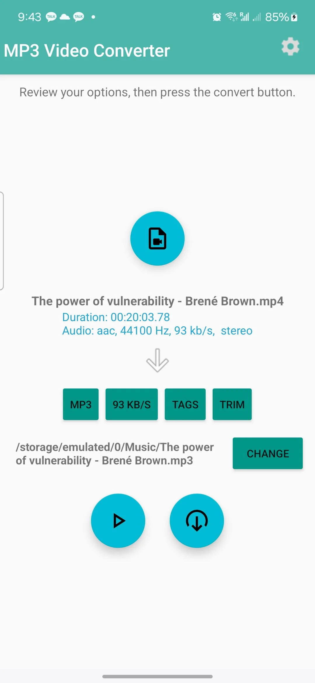 MP3 Video Converter Screenshot 2