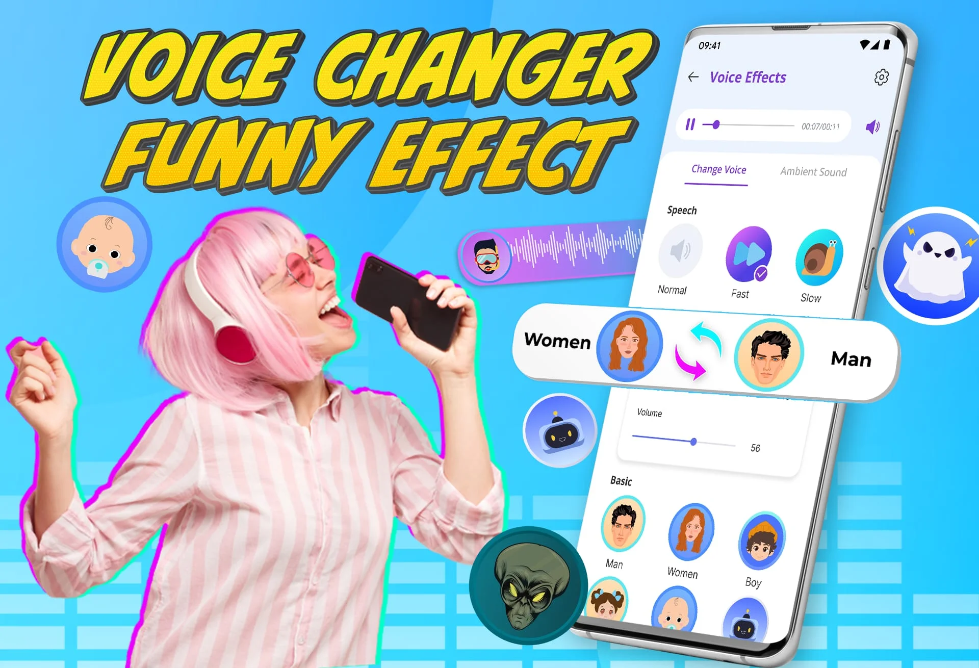 Voice Changer by Sound Effects Screenshot 1