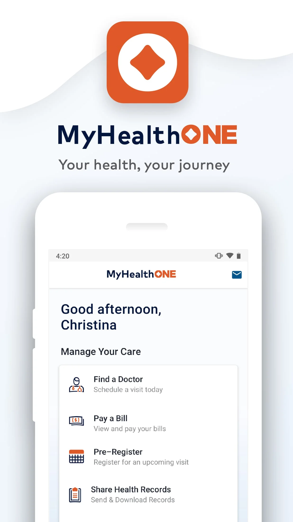 MyHealthONE Screenshot 1