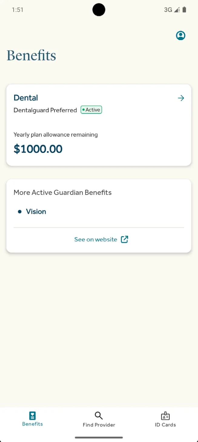 Guardian® Dental & Vision Screenshot 1