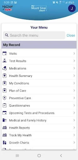 MyMountSinai Screenshot 1