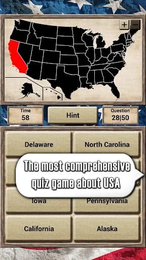 USA Geography - Quiz Game Screenshot 1
