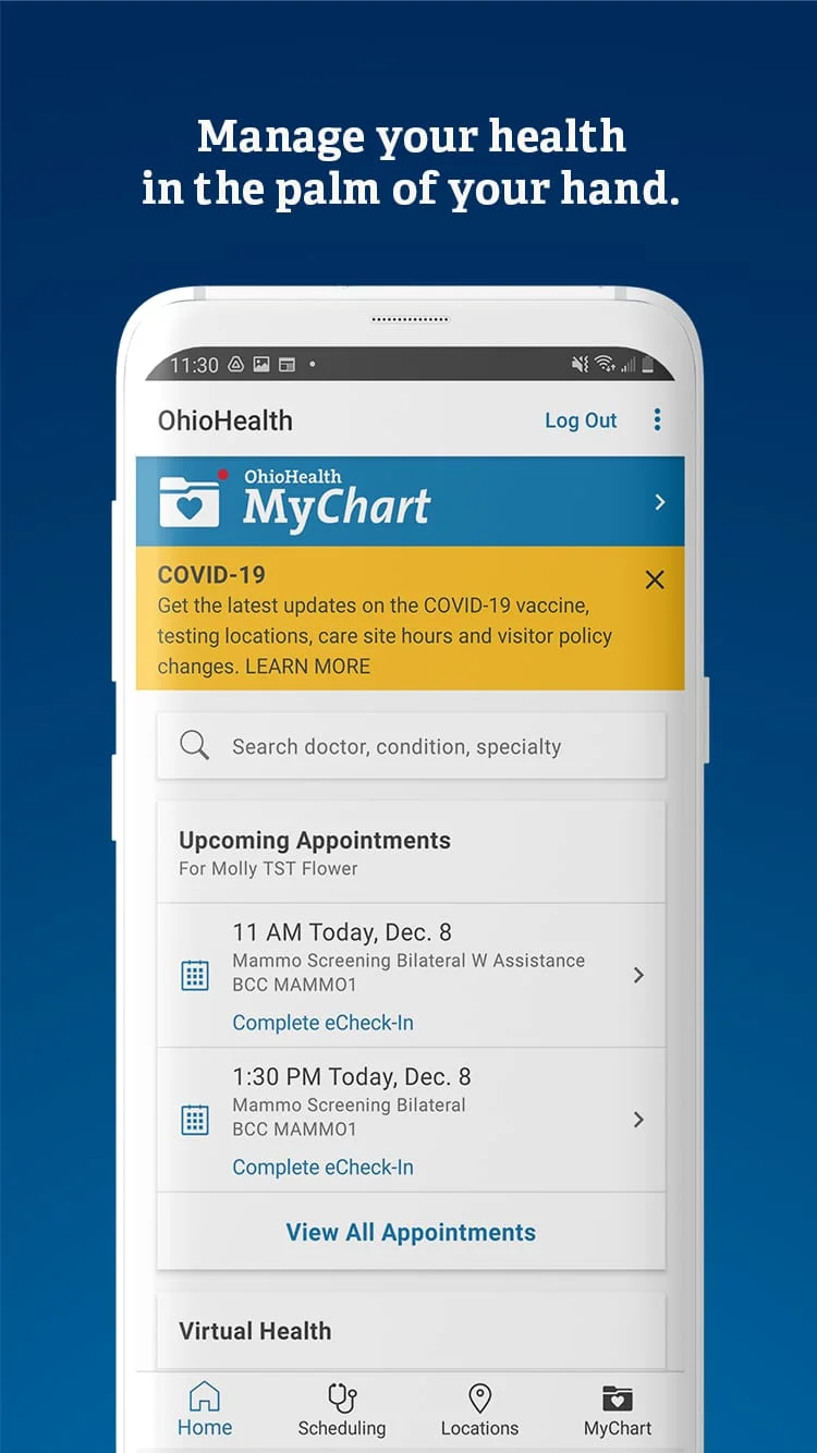 OhioHealth Screenshot 1