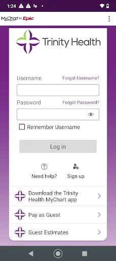 Trinity Health MyChart Screenshot 1