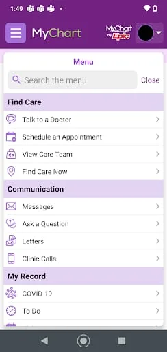 Trinity Health MyChart Screenshot 3