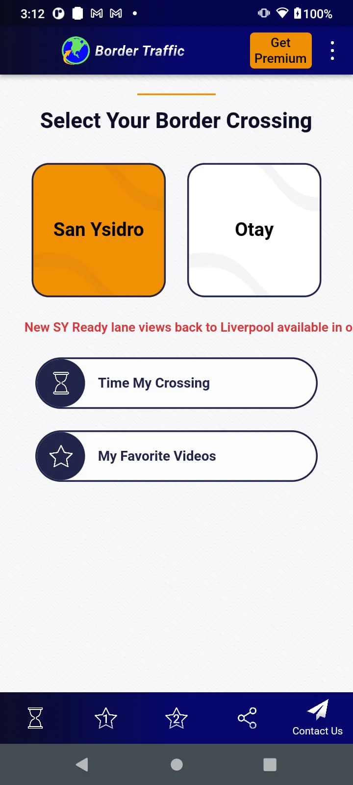 Border Traffic App Screenshot 1